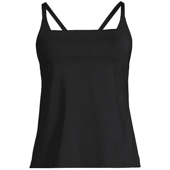 Lands end Chlorine Resistant Square Neck X-Back Tankini Swimsuit Top - Picture 3 of 3